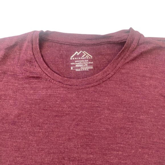 Burgundy Merinotech Womens Short sleeve t-shirt size Medium - Picture 3 of 7